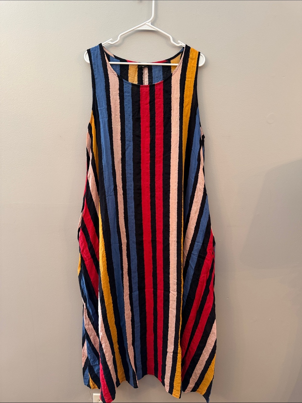 Striped Sleeveless Maxi Dress in Navy, Red, Mustard, Blush, Sky Blue